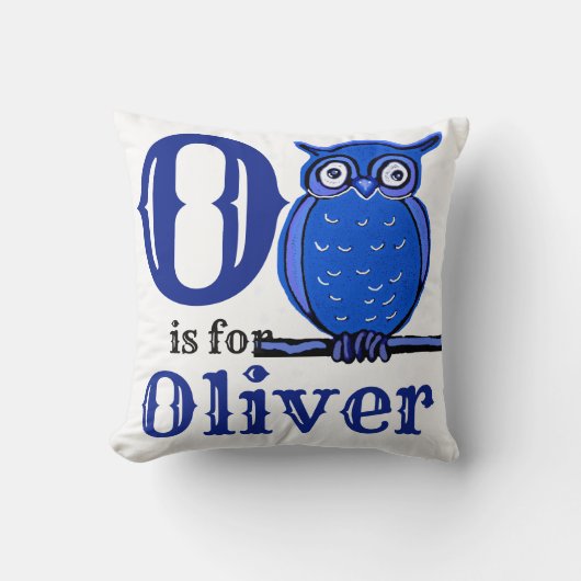 Coussin O est pour Oliver bébé garçon (Recto)