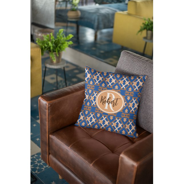 Coussin Oasis du sud-ouest Aztèque géométrique (Bold pattern, desert energy, and zero bland vibes. This pillow does more than sit there—it shows up.)