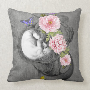 Coussin OBGYN Anatomie Florale Art Womb Décoration Baby De