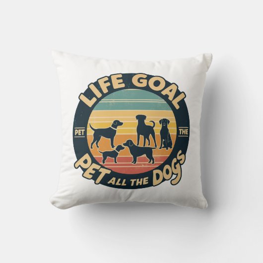 Coussin Objectif de vie caresser tous les chiens Copie Cop (Recto)