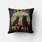 Coussin Objectif de vie Caresser tous les chiens Drôle Vin (Verso)