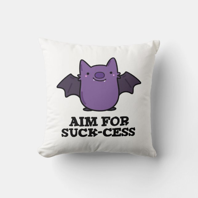 Coussin Objectif Pour La Chance Amusante Positive Bat Pun  (Recto)