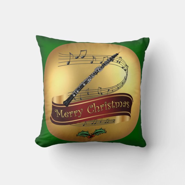 Coussin Oboe ~ Joyeux Noël & Scroll musical ~ (Recto)