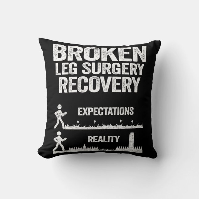 Coussin Obtenez Bien Bientôt Broken Leg Chirurgie Récupéra (Recto)