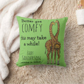 Coussin Obtenez Comfy faire-part bébé girafe Enceinte (Couverture)