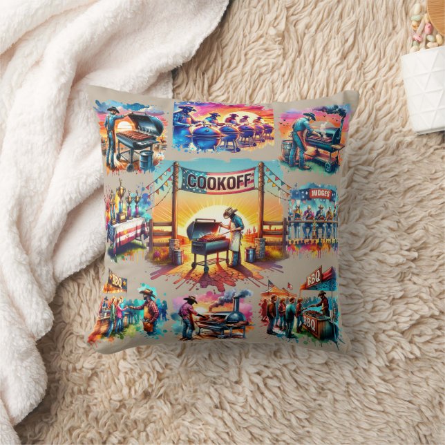 Coussin Occidental Cowboy BBQ Scènes de Cookoff 1 (Couverture)