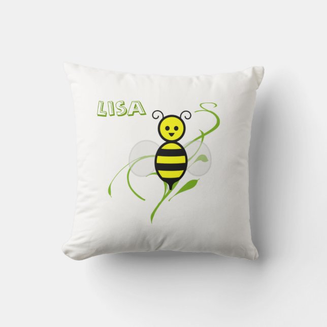 Coussin Occupé comme une abeille d'abeille a personnalisé (Recto)