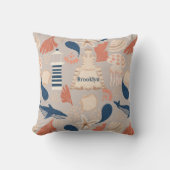 Coussin Ocean Adventure - Baleines, méduses et phare (Recto)