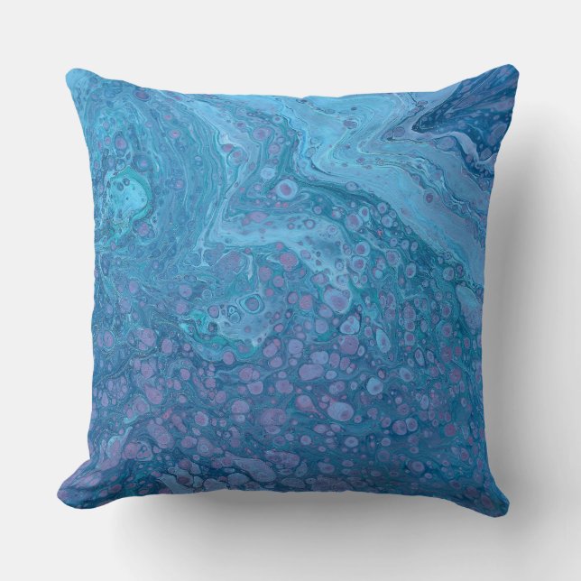Coussin Ocean Breeze 3 Blue Purple Abstract Accent Pillow (Recto)