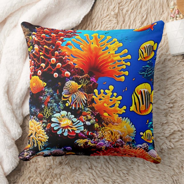 Coussin Océan coloré Vie sous-marine (Couverture)