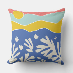 Coussin Océan corail bleu