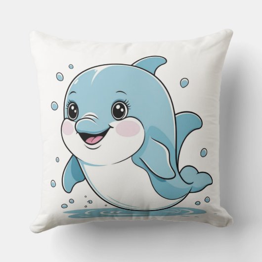 Coussin Ocean Friends Cute Sea Creatures Dolphin (Verso)
