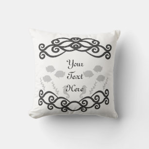 Coussin Ocean Life avec cadre décoratif de poissons