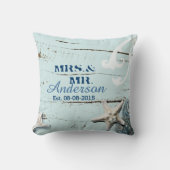 Coussin océan moderne SeaShells Beach Wedding (Recto)