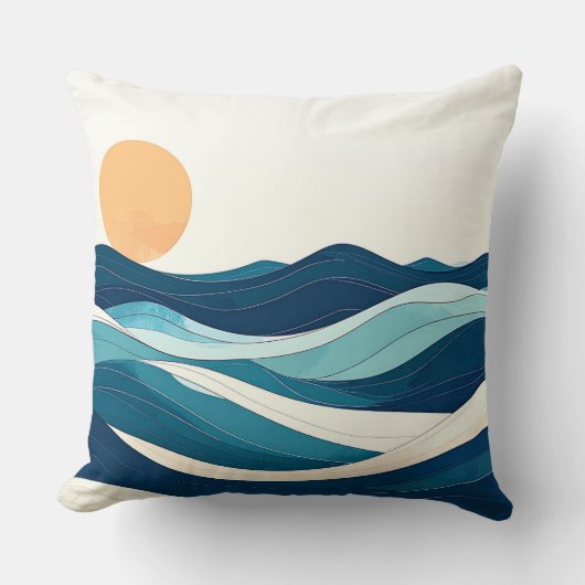 Coussin ocean mug, waves design, minimalist mug, coastal l (Recto)