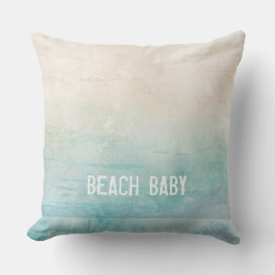 Coussin Ocean Watercolor BEACH BABY Sand Voyage Vacances