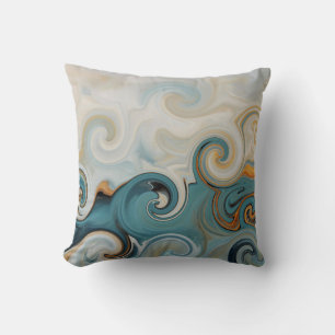 Coussin Ocean Waves Beach Turquoise Blue Abstrait 74