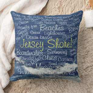 Coussin Ocean Waves Jersey Shore réversible