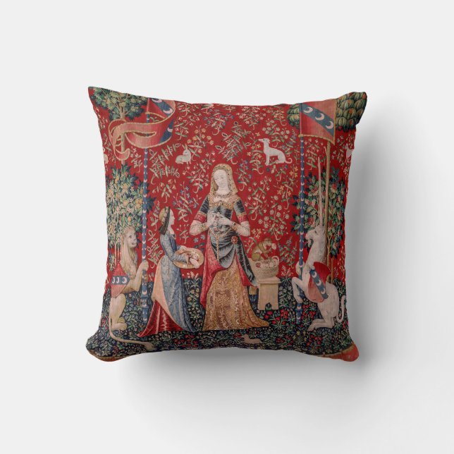 Coussin Odeur de tapisserie médiévale Lady and Unicorn (Recto)