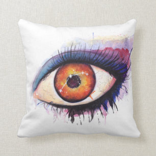 Coussin Oeil astrologique d'aquarelle de signe de Bélier