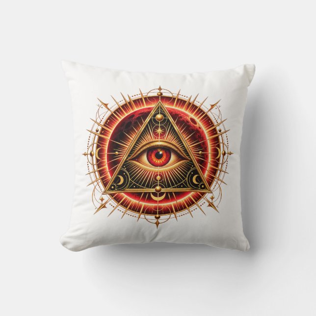 Coussin Œil de braise solaire (Recto)