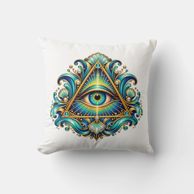 Coussin Œil de compas de minuit (Recto)