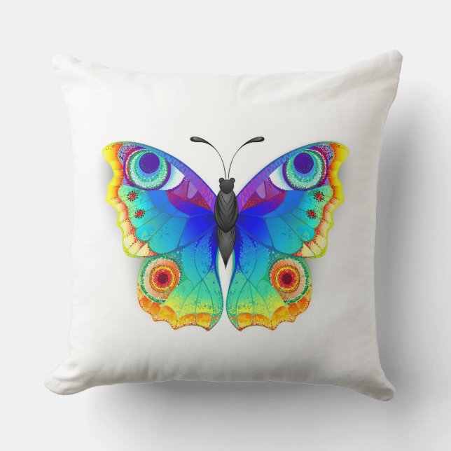 Coussin Oeil de paon arc-en-ciel (Recto)
