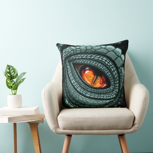 Coussin Œil de prédateur reptile primitif (Chaise)