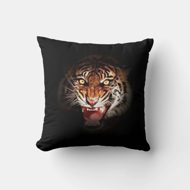 Coussin Oeil de tigre sauvage Jetez l'oreiller (Recto)