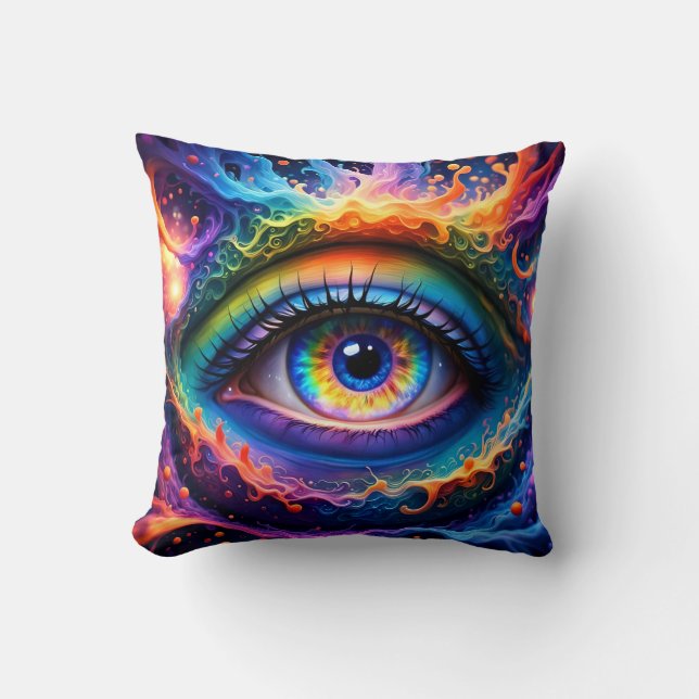 Coussin Oeil Dimensionnel - Une explosion de couleurs et s (Recto)
