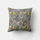 Coussin Oeil mousseux et gris - feuilles jaunes (Verso)
