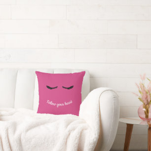 Coussin Oeil rose Noir Les cils Glam Anniversaire