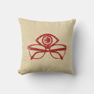 Coussin Oeil vintage et lunettes