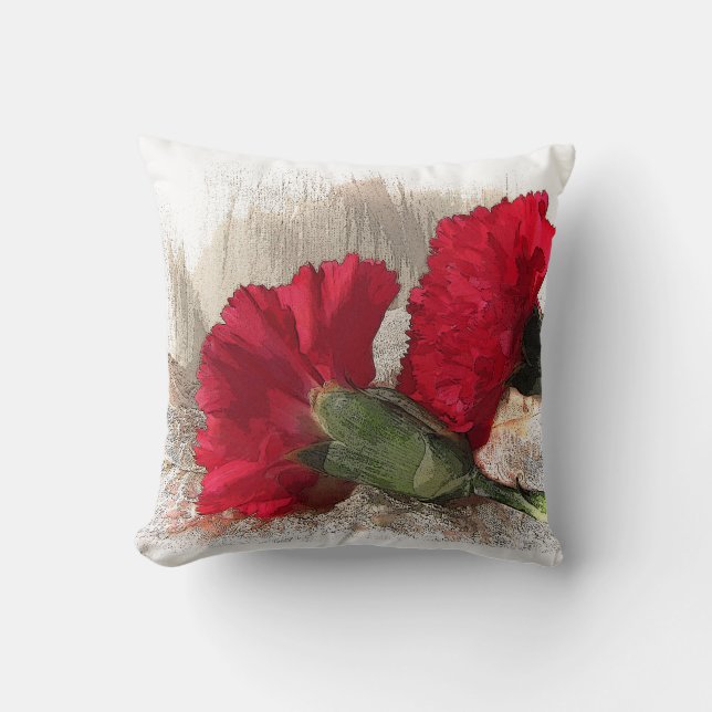 Coussin Oeillets rouges (Recto)