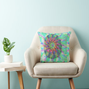 Coussin Oeuf coloré Art Abstrait Élégant Turquoise clair