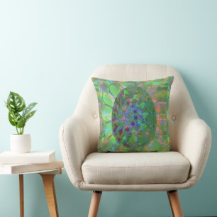 Coussin Oeuf coloré Art Abstrait Élégant Vert