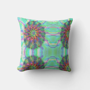 Coussin Oeuf coloré d'art Abstrait Motif bleu et rose