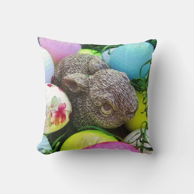Coussin OEuf de Pâques, lapin et balles de golf (Recto)