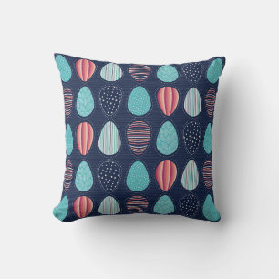 Coussin Oeuf décoratif à motif Motif sur bleu foncé