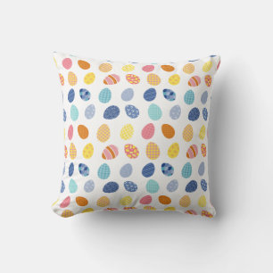 Coussin OEufs colorés Pâques Côte Préppy Pâques