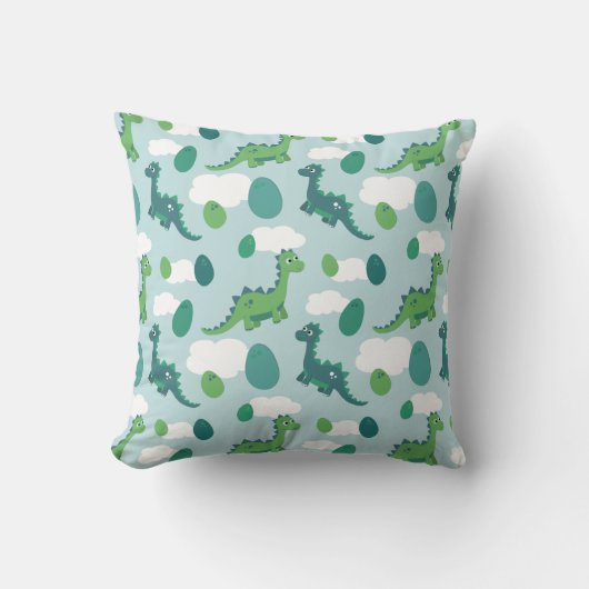 Coussin OEufs de dinosaure dans l'oreiller à jetons bleu b (Recto)