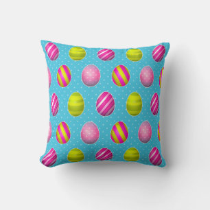 Coussin Oeufs de pâques colorés sur l'arrière - plan de
