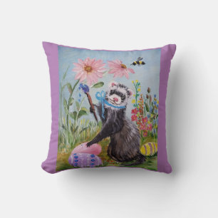 Coussin OEufs de Pâques et de furet Jeter l'oreiller