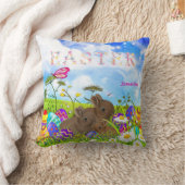 Coussin OEufs de Pâques Printemps Fêtes Famille Bunny (Couverture)