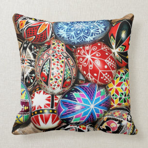 Coussin Oeufs de Pâques ukrainiens décoratifs