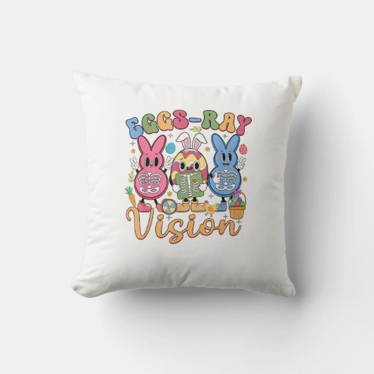 Coussin Œufs Ray Vision Joyeuse Fête de Pâques Technicien  (Recto)