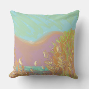 Coussin Oeuvre contemporaine originale "Le Lac"