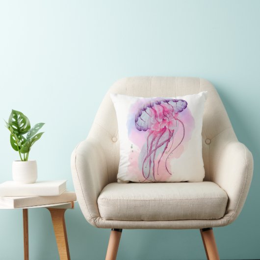 Coussin OEuvre d'aquarelle de méduses (Chaise)