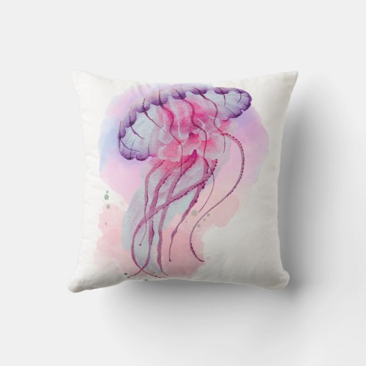 Coussin OEuvre d'aquarelle de méduses (Verso)