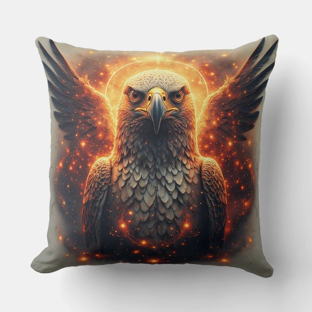 Coussin Œuvre d'art Aigle Vibrant (Recto)